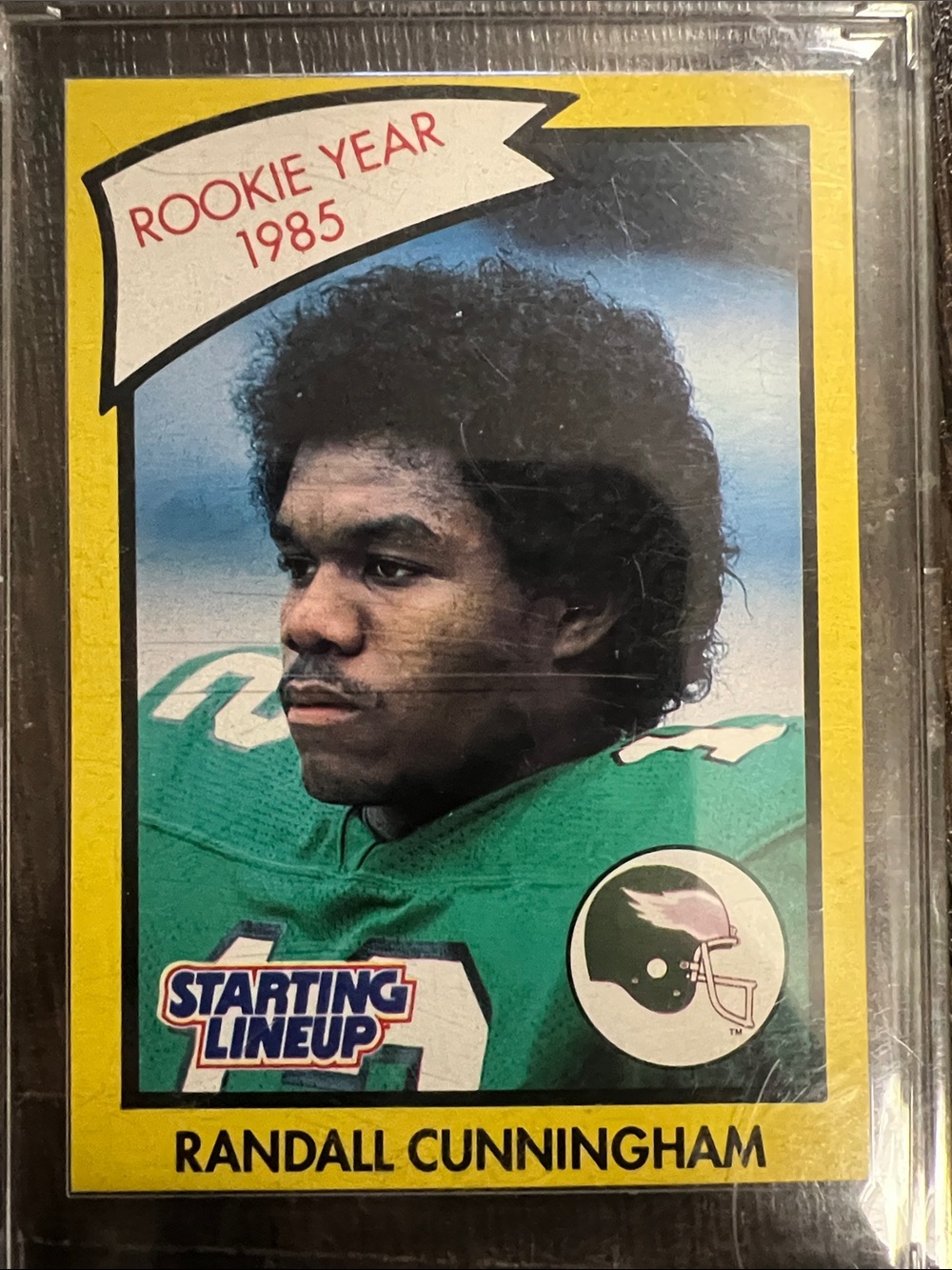 Starting Lineup Randall Cunningham Rookie Year 1985 Trading Card - Green